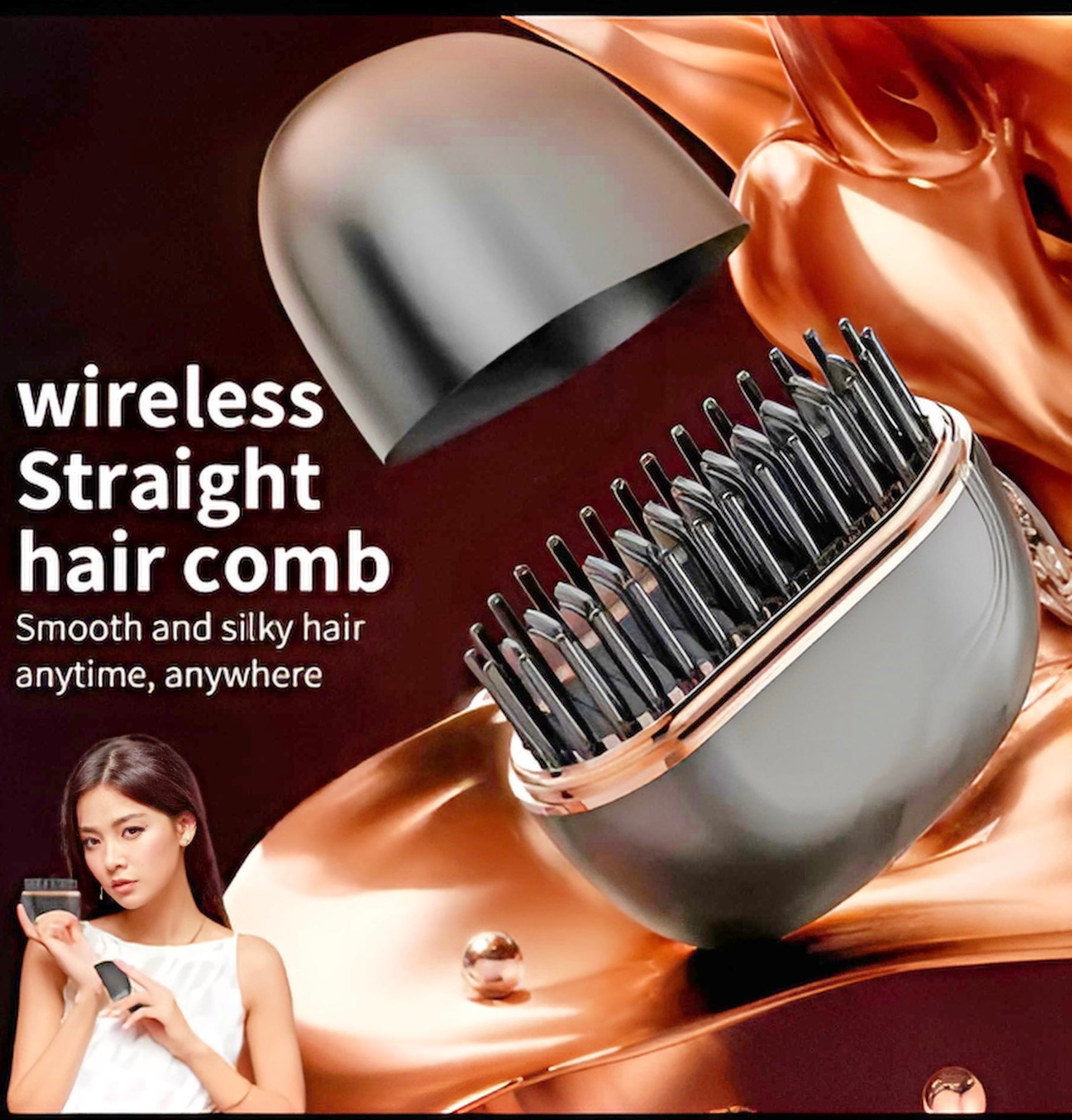 Lazy Wireless Straight Curly Hair Dual-purpose Comb